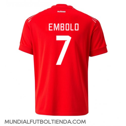 Camiseta Suiza Breel Embolo #7 Primera Equipación Replica Mundial 2022 mangas cortas